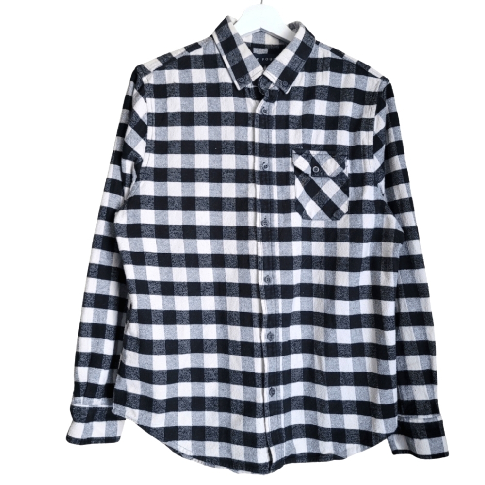 Five Four Flannel Plaid Button Down Shirts Long Sleeves Size Large in B